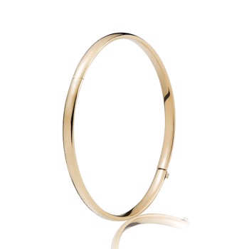 BNH Lady shiny 14 carat bangle American (hollow), Ø 5,5 cm and 4,0 mm in width